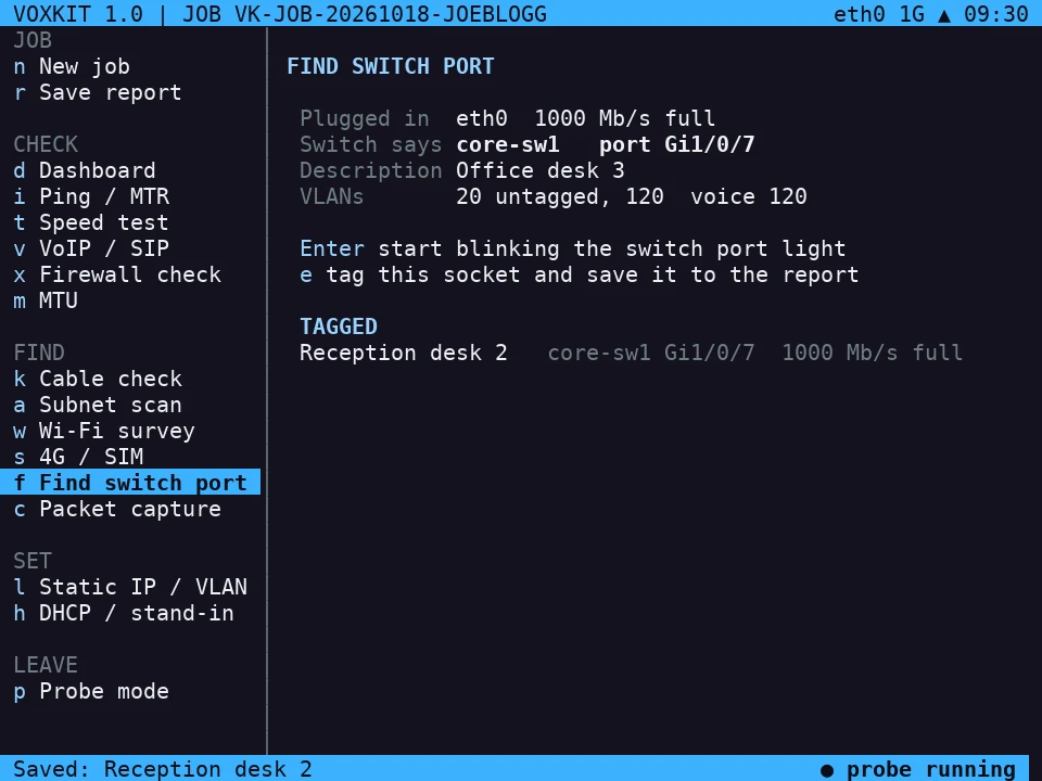 Find switch port