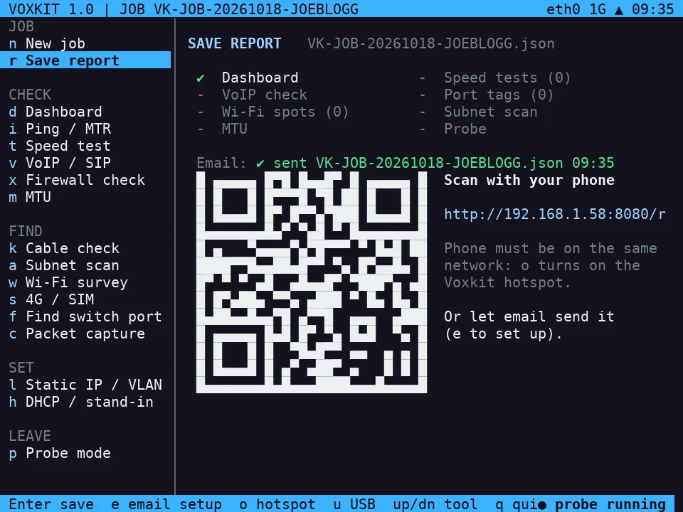 Save report